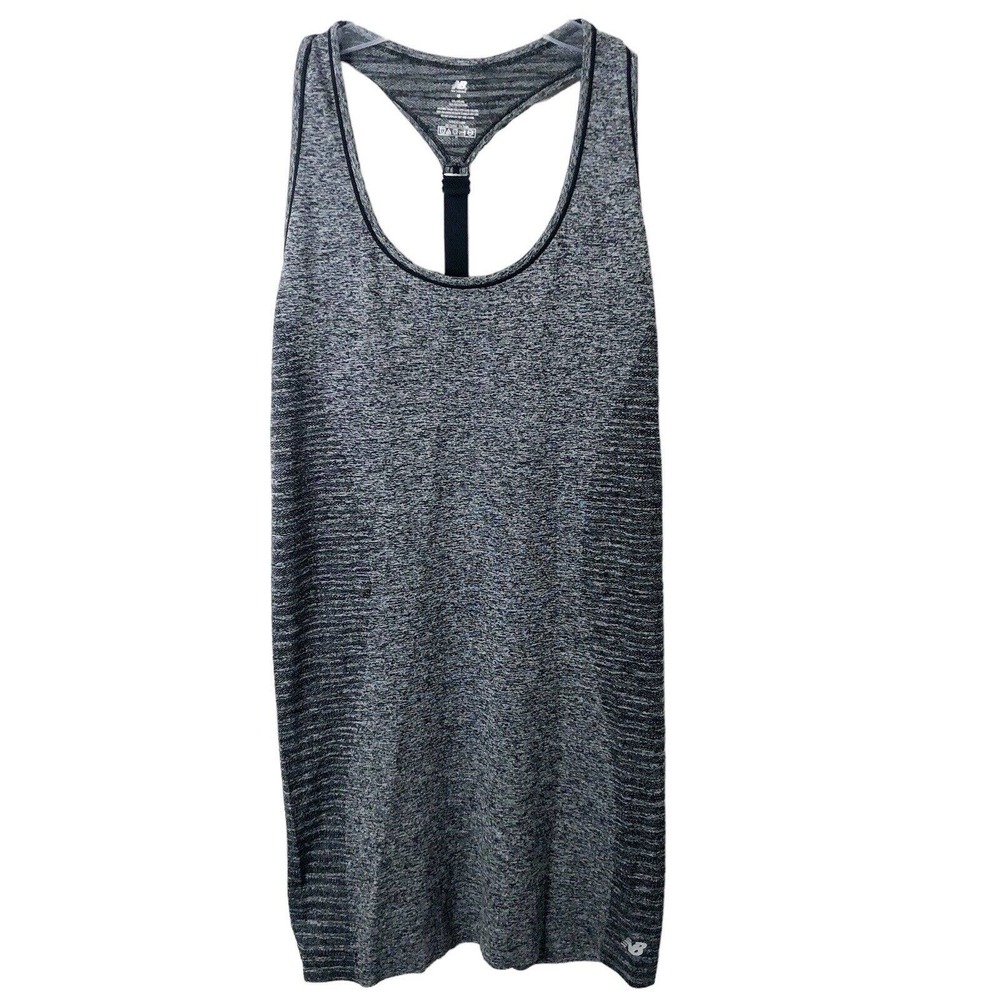 New Balance Women's Gray Space Dye Racer Back Tank Top Size Medium